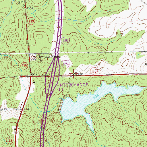 Topographic Map of Old Smyrna Cemetery, GA