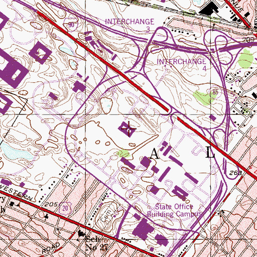 Topographic Map of New York State Police Headquarters, NY