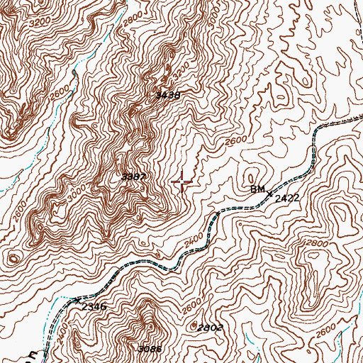 Topographic Map of Hewitt Canyon Natural Arch, AZ