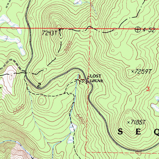 Topographic Map of Lost Grove, CA