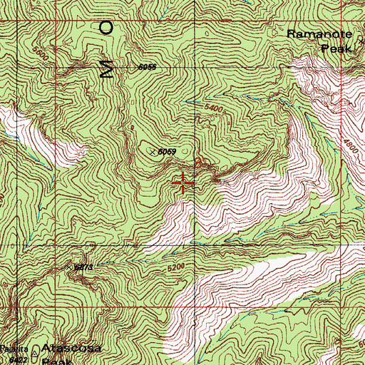 Topographic Map of Ramanote Canyon Natural Arch, AZ