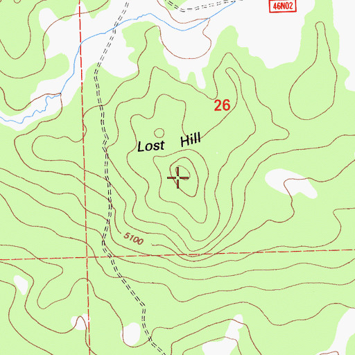 Topographic Map of Lost Hill, CA
