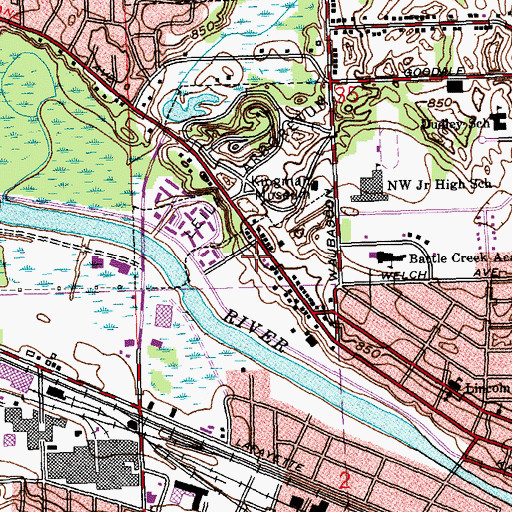 Topographic Map of Hope Church of the Nazarene, MI