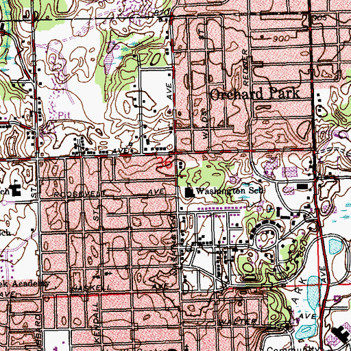 Topographic Map of Second Baptist Church, MI