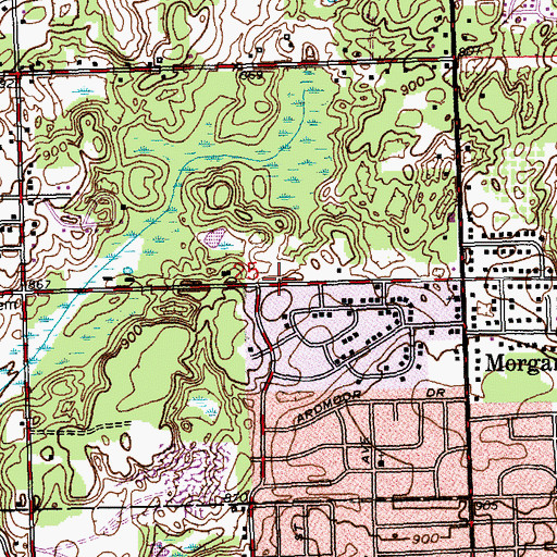 Topographic Map of Kingdom Hall of Jehovah's Witnesses, MI
