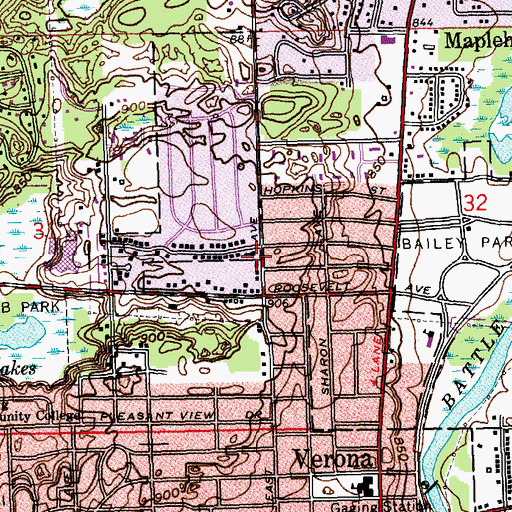 Topographic Map of Garrison Hills Wesleyan Church, MI