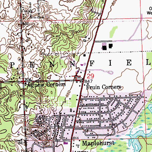 Topographic Map of Sanctuary of Praise Church of God, MI