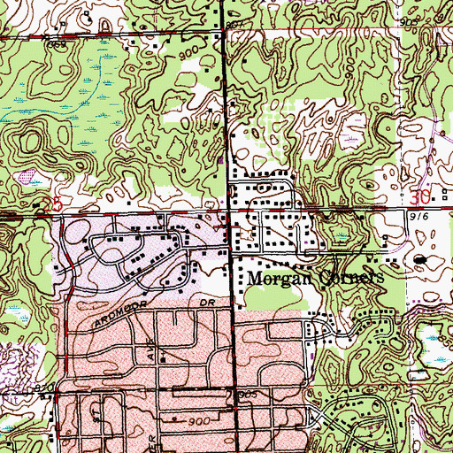 Topographic Map of Temple Baptist Church, MI