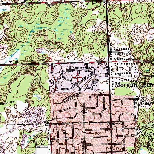 Topographic Map of First Salem Baptist Church, MI