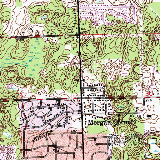Topographic Map of North Avenue Church of God, MI