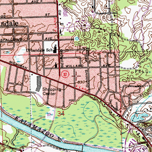 Topographic Map of New Deliverance Missionary Baptist Church, MI