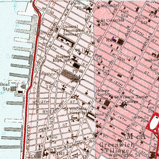 Topographic Map of Greenwich Theater (historical), NY