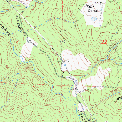 Topographic Map of Round Prairie Ranch, CA