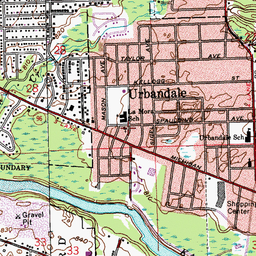 Topographic Map of Community Missionary Baptist Church, MI