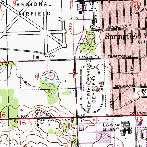 Topographic Map of Sunset Gardens, MI