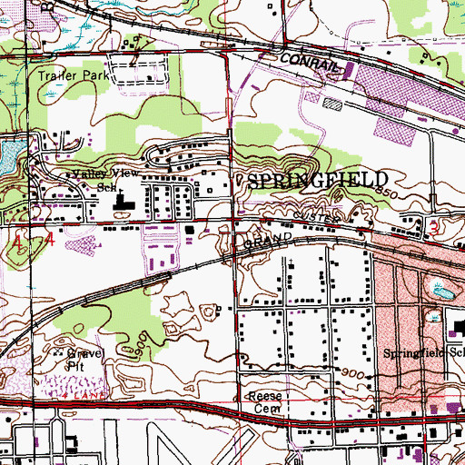 Topographic Map of Endeavor Charter Academy, MI