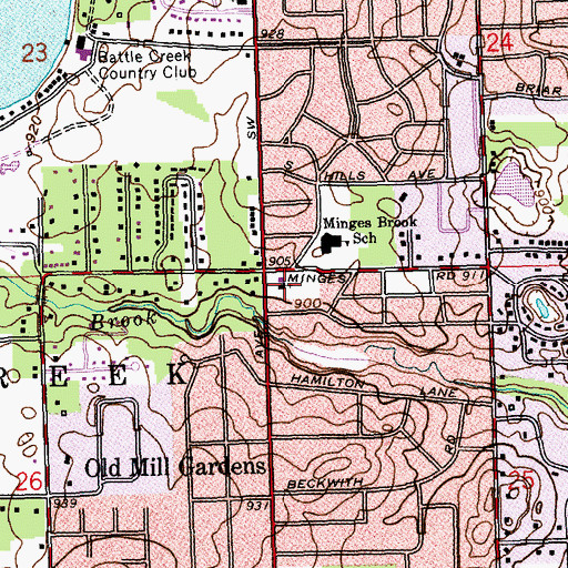 Topographic Map of Crosscreek Christian School, MI