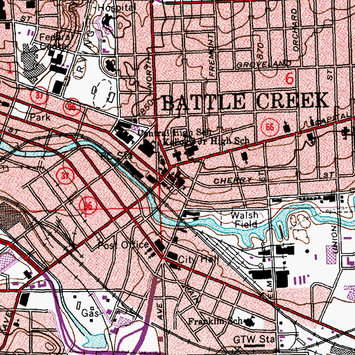 Topographic Map of Saint Philip Middle and High School, MI