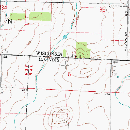 Topographic Map of Johnson Farms, IL