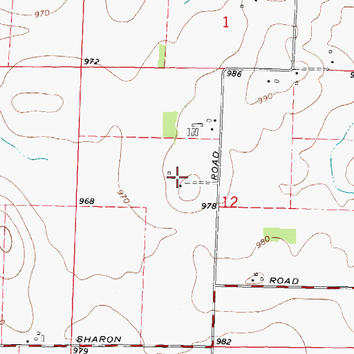 Topographic Map of Hillcrest Farm, IL