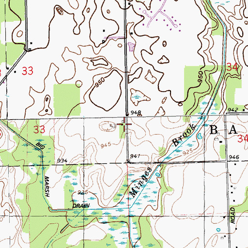 Topographic Map of Cedar Farms Golf Club, MI