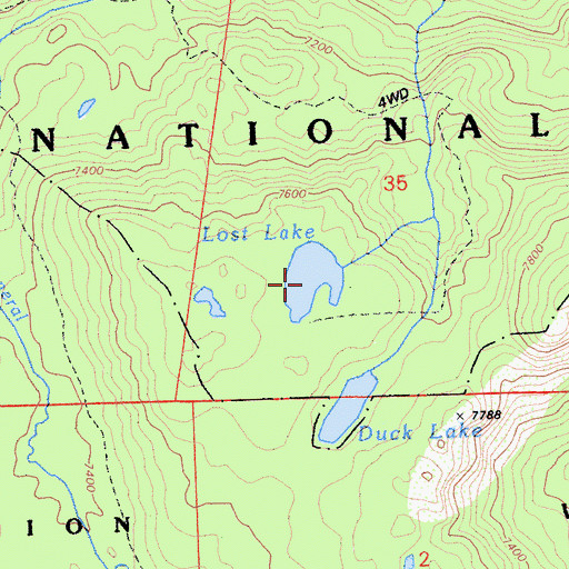 Topographic Map of Lost Lake, CA