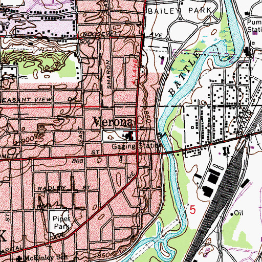 Topographic Map of Verona Elementary School, MI
