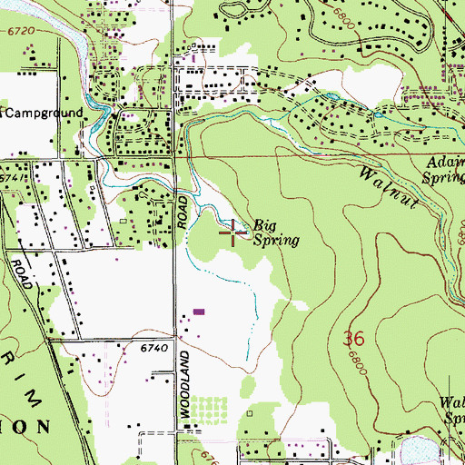 Topographic Map of Big Spring, AZ