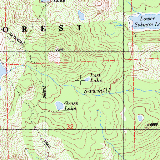 Topographic Map of Lost Lake, CA