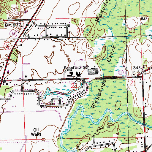 Topographic Map of Dunlap Middle School, MI