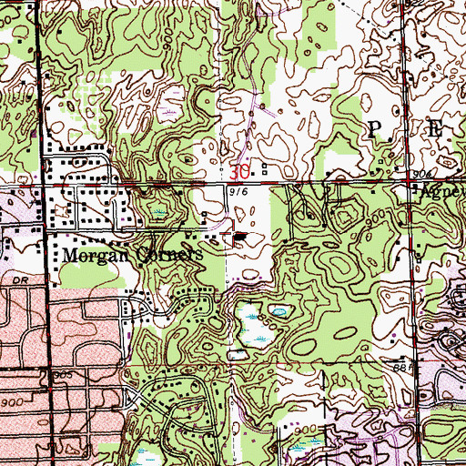 Topographic Map of Purdy Elementary School, MI