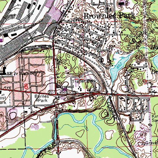 Topographic Map of Triangle Mobile Home Park, MI