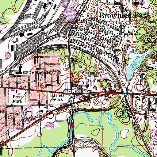Topographic Map of Avonwood Village Mobile Home Park, MI