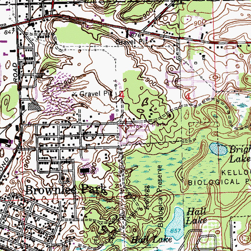 Topographic Map of Oak Forest Mobile Home Park, MI