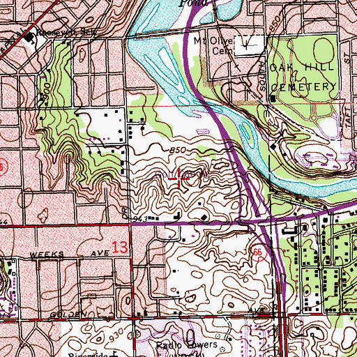 Topographic Map of Riverside Country Club, MI