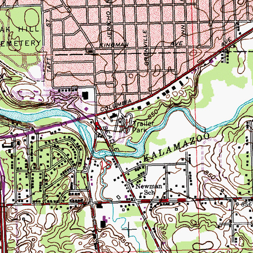 Topographic Map of Baker Village Mobile Home Park, MI