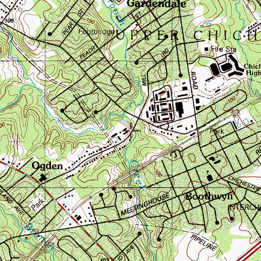 Topographic Map of Garnet Valley, PA