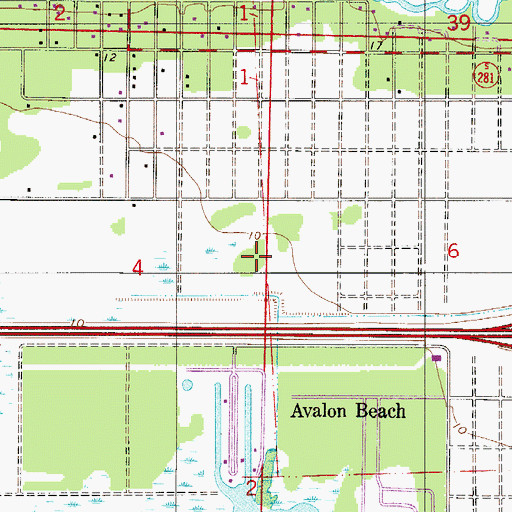Topographic Map of Avalon Census Designated Place, FL