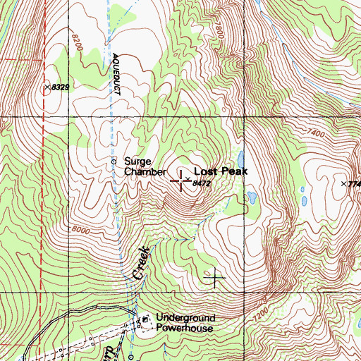 Topographic Map of Lost Peak, CA