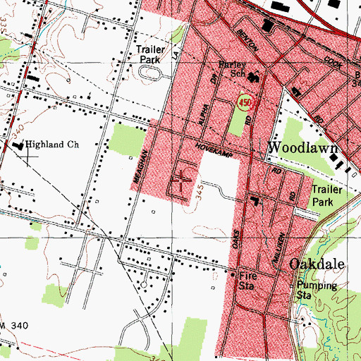 Topographic Map of Farley Census Designated Place, KY
