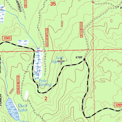 Topographic Map of Lost Spring, CA
