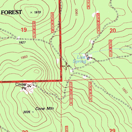 Topographic Map of Lost Spring, CA