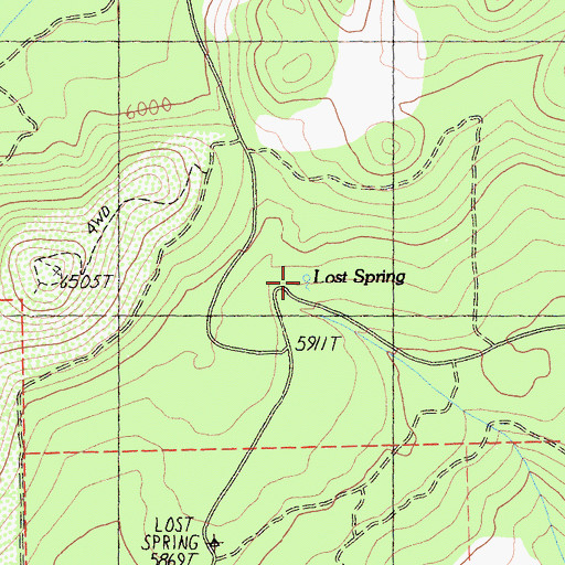 Topographic Map of Lost Spring, CA