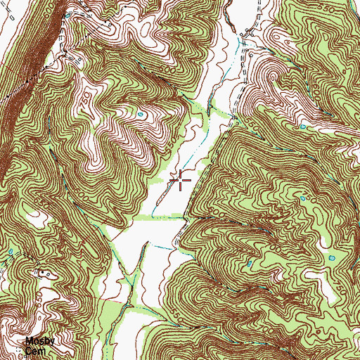 Topographic Map of Petersburg Census Designated Place, KY