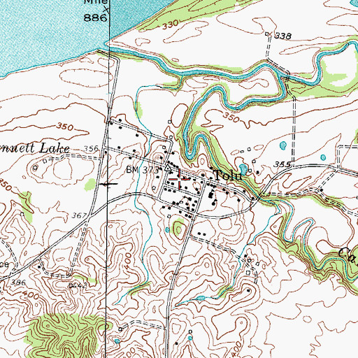 Topographic Map of Tolu Census Designated Place, KY