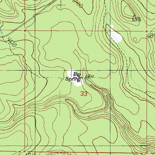 Topographic Map of Big Spring, AZ