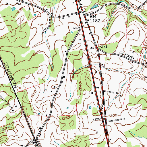 Topographic Map of Waynesburg Census Designated Place, KY