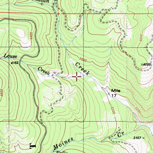 Topographic Map of Louse Creek, CA