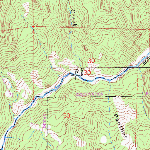 Topographic Map of Lousy Creek, CA