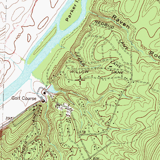 Topographic Map of Shenandoah Retreat Census Designated Place, VA